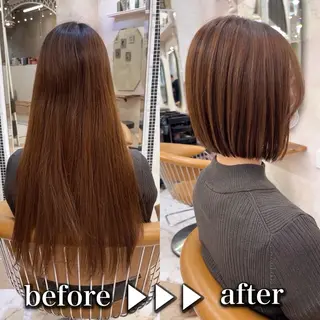 ミディアム カラー Lond alxeiaのヘアスタイル