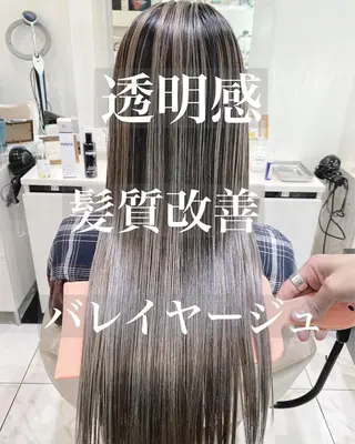 ロング カラー 山崎俊輔/髪質改善 /バレイヤージュのヘアスタイル