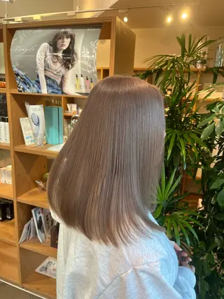 ミディアム カラー 暖色カラー/美髪矯正 /フクダ モエ🐿のヘアスタイル