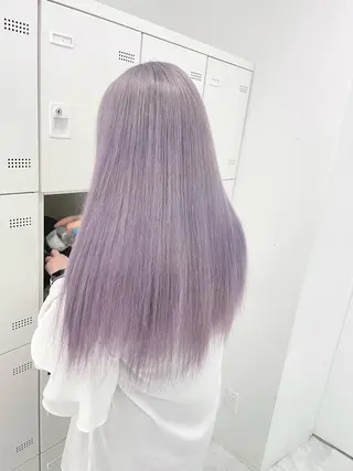 セミロング カラー 🤍💕ブリーチカラ ーAyaka💕🤍のヘアスタイル