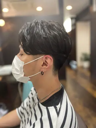 ショート パーマ メンズ 菊田 悠斗のヘアスタイル