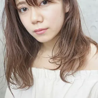 セミロング カラー 小田川 竜也のヘアスタイル
