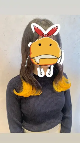 セミロング カラー ヘアアレンジ ayumi🌈 インナーカラー🌈のヘアスタイル