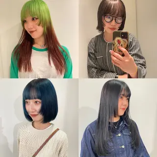 セミロング カラー MIU/ルーツカラー 顔まわりレイヤーのヘアスタイル