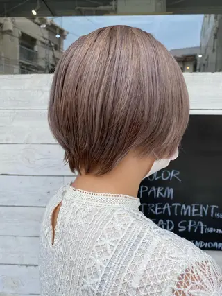 ショート カラー 森貴裕/ベージュ/ パーマ/オリーブのヘアスタイル