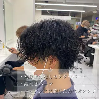 ミディアム パーマ メンズ ✂️メンズカット ひろき✂️のヘアスタイル