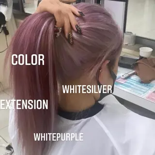 ロング カラー エクステ🩵ブリーチ 韓国ヘア🩵KAEのヘアスタイル