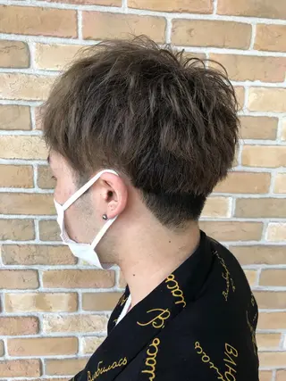 ショート カラー パーマ ヘアアレンジ メンズ ❣️倉敷❣️美髪 カラー能登一成のヘアスタイル