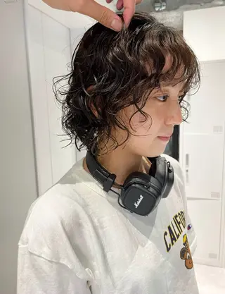 ショート パーマ レディースパーマ モデル募集RIKOのヘアスタイル
