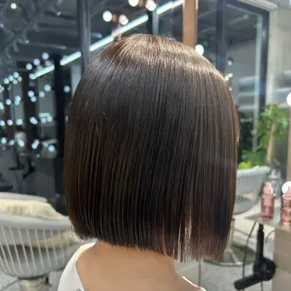 ミディアム カラー ボブ/縮毛矯正 jionのヘアスタイル