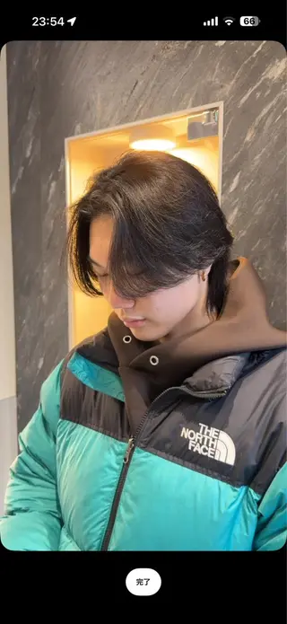 ミディアム パーマ メンズ 💈原宿指名No.1 センターパート💈のヘアスタイル