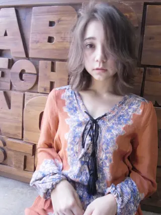 ミディアム カラー 北條 優輝のヘアスタイル