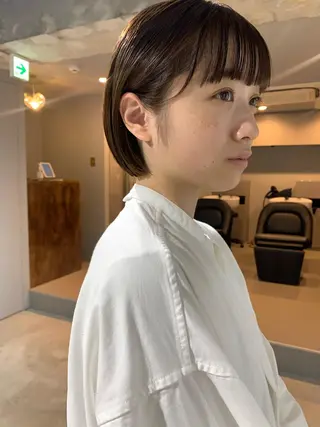 ショート カラー ボブパーマコテ巻き風 パーマNo1深江秀平のヘアスタイル