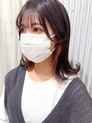 ミディアム カラー ヘアアレンジ yuka .のヘアスタイル