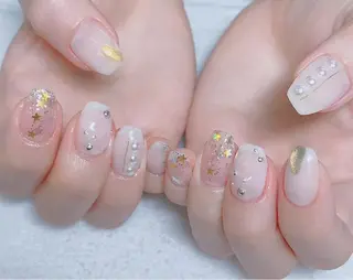 ネイル I-nailロング /ワンホン/キラキラのネイルデザイン