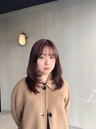 セミロング 艶カラー🫧/韓国 レイヤー/愛珠🎀のヘアスタイル