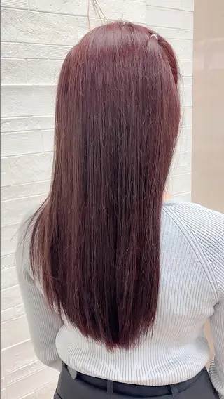ミディアム カラー ヘアアレンジ 縮毛矯正/ /関内/あべももこのヘアスタイル