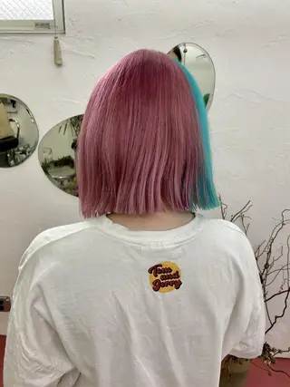 ミディアム カラー qiie ワンカラー ダブルカラーのヘアスタイル