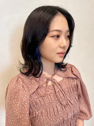 ミディアム カラー 北島 遥香🫧インナ ー /ベージュカラーのヘアスタイル