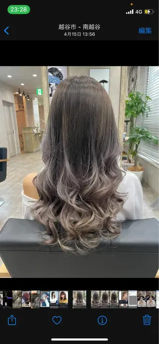 ロング カラー ヘアアレンジ 🍑🧋ハイトーン 暖色カラーlucaのヘアスタイル