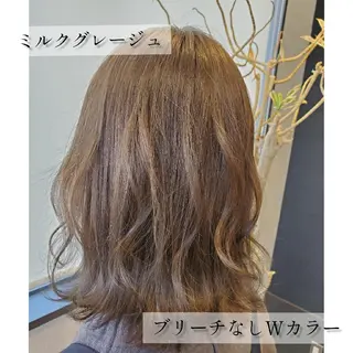 セミロング カラー ブリーチカラー/ 美髪矯正/佐伯 駿のヘアスタイル