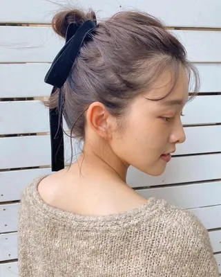 ミディアム カラー ヘアアレンジ 神原 ありさのマツエク・マツパデザイン