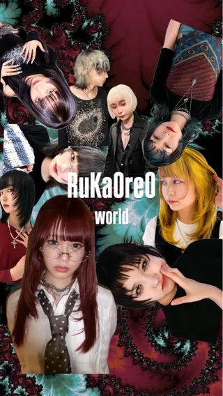 セミロング カラー 派手髪デザイン なかむらるか🐬💞のヘアスタイル