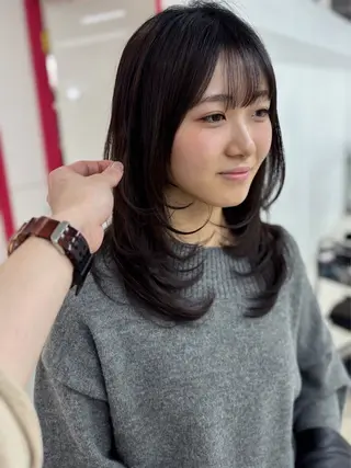 セミロング カラー 冨木 雄斗のヘアスタイル