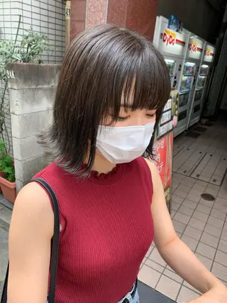 ミディアム カラー ヘアアレンジ 🫧透明感カラー/ ボブ/小笠原汐海🪽のヘアスタイル