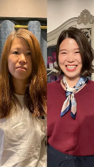 セミロング カラー パーマ ヘアアレンジ ALVELLA所属・角井 竜のヘアスタイル