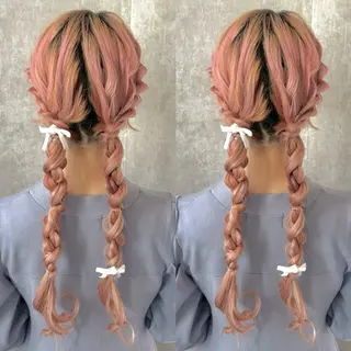 ロング ヘアアレンジ ヘアメ🎀推しカラー 🥣横浜/しほ🧸のヘアスタイル