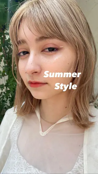 ミディアム 奈良 彩華のヘアスタイル