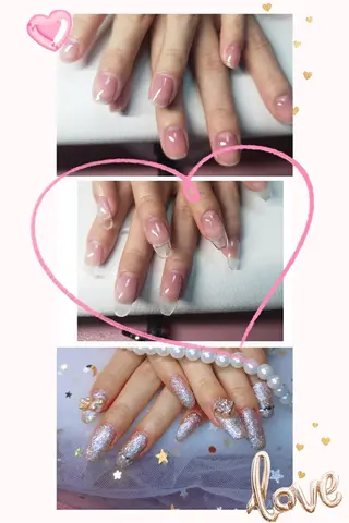 ネイル ショート フィルイン・深爪矯正 長さ出し🎀のネイルデザイン