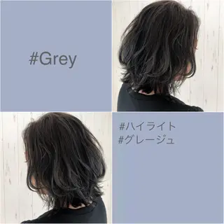 ミディアム カラー ボブ/透明感カラー 🤍永田真穂のヘアスタイル