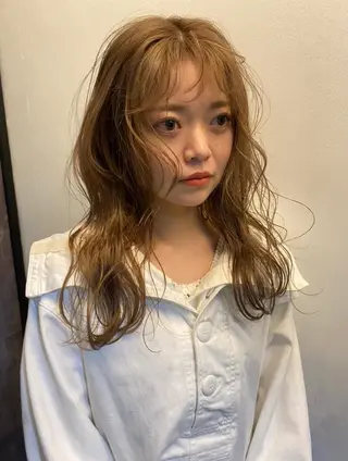 セミロング カラー パーマ ヘアアレンジ メンズ キッズ ネイル マツエク・マツパ アイブロウ 広島/ボブ/レイヤー 🌿‬wakabaのヘアスタイル