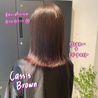 セミロング カラー 暖色艶color / ボブ🦩Rioのヘアスタイル