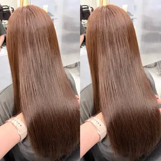 ロング ハイトーン🎀 暖色系カラー🎀愛美のヘアスタイル