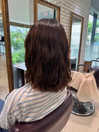 ミディアム 大人可愛い♡コテ巻き パーマ🌼杉田 萌恵のヘアスタイル