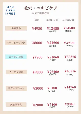 メンズ エステサロン lindyのエステ・リラクイメージ