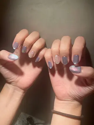 ネイル Rika🌼 シンプル•マグネットのネイルデザイン