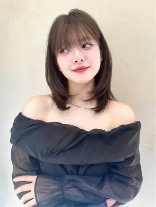 ミディアム 大宮🤍縮毛矯正 レイヤー🪽なるのヘアスタイル