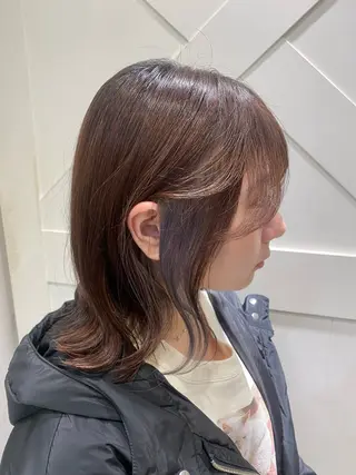 セミロング カラー 💙mai🫧 縮毛矯正・ハイライトのヘアスタイル