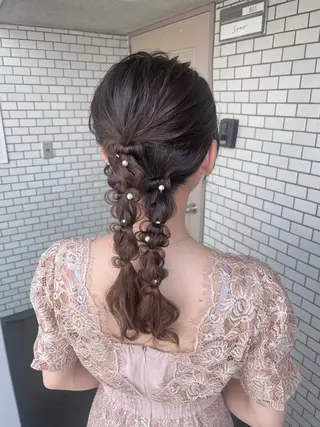 ロング ヘアアレンジ 参列♡デートゆるふわ ヘアメイク🎀みゆうのヘアスタイル