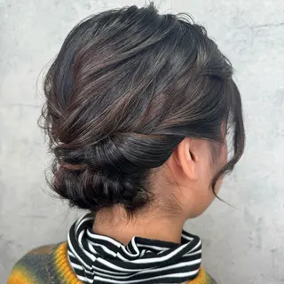 ミディアム ヘアアレンジ 松本ののか /錦/ヘアセットのヘアスタイル