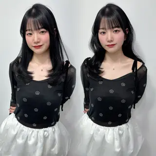 セミロング 🤍 RIKO / LITTYのヘアスタイル