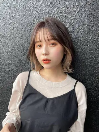 セミロング 髪質改善 左近研人のヘアスタイル