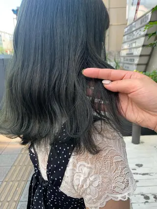 セミロング カラー 【完全個室】髪質改善 暖色カラー/山崎唯奈のヘアスタイル