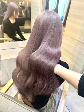 ロング カラー パーマ ヘアアレンジ メンズ 🌱巴結生🌿大宮 ☁️ミルクティーのヘアスタイル