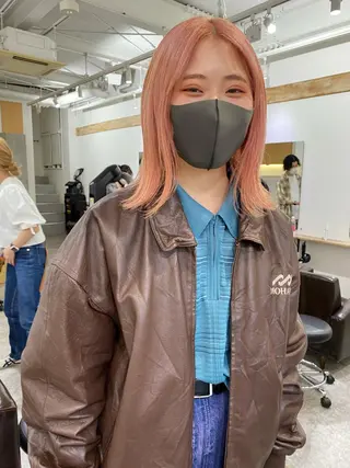 ミディアム カラー 森貴裕/ベージュ/ パーマ/オリーブのヘアスタイル