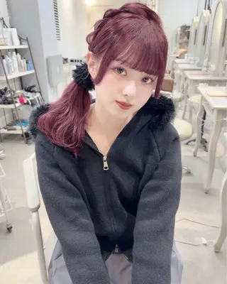 ロング カラー 透明感カラー 💞みどりのヘアスタイル